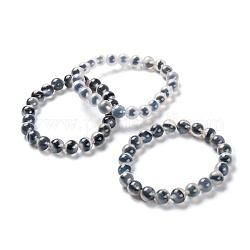 Unisex Natural Sugar Heart Agate Beaded Stretch Bracelets, Clear, Beads: 8~8.5mm, Inner Diameter: 2~2-1/4 inch(5.2~5.8cm)