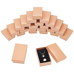 Scatola di scatola dei monili di cartone, Per l'anello, collana, rettangolo, tan, 8x5x3cm