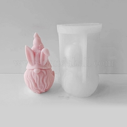 Moules à bougies en silicone pour nain/gnome de pâques, bricolage, pour la fabrication de bougies parfumées, blanc, 6.3x6.3x10.5 cm