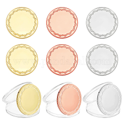 Benecreat 6 шт. 3 цвета, пустые памятные монеты из сплава, счастливые монеты, с защитным чехлом, плоско-круглые, разноцветные, 40x3 мм, 2 шт / цвет