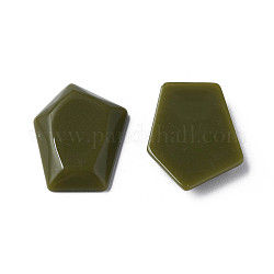 Непрозрачные акриловый кабошоны, пятиугольник, темно-оливковый зеленый, 23.5x18x4 мм, Около 450 шт / 500 г