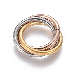 Revestimiento iónico (ip) 304 anillos de unión de acero inoxidable, anillo de enclavamiento, para el collar, multicolor, 20x22x3mm, anillo: 18x2 mm, diámetro interior: 14 mm