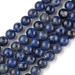 Natur Sodalith Perlen Stränge, Klasse A, Runde, 10 mm, Bohrung: 1 mm, ca. 37 Stk. / Strang, 14.96 Zoll (38 cm)
