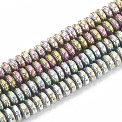 Electroplate non magnetici ematite sintetico fili di perline, perline Heishi, Rotondo piatto / disco, colore misto, 4x2mm, Foro: 1 mm, circa 210pcs/filo, 16.14 pollice