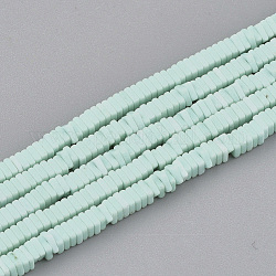 Natural Agate Beads Strands, Dyed, Square Heishi Beads, Thin Slice Beads, Aquamarine, 2~2.5x2~2.5x1mm, Hole: 1mm, about 391~448pcs/strand, 15.7 inch