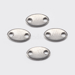 304 schede di catena in acciaio inox, connettori di estensione catena, ovale, colore acciaio inossidabile, 3.5x6x0.5mm, Foro: 0.4 mm