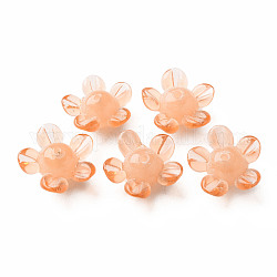 Perles vernissées manuelles, fleur, Sandy Brown, 14.5~15.5x15~16x7~8mm, Trou: 1.5mm