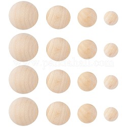 Cabujones de madera, semicírculo, 14.5~29.5x8~15.5mm, 120 PC / sistema