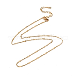 201 Stainless Steel Link Chain Necklace for Men Women, Real 18K Gold Plated, 17.72 inch(45cm)
