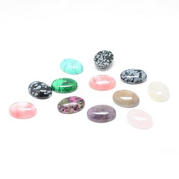 Cabuchones de piedras preciosas naturales y sintéticas, estilo mezclado, oval, color mezclado, 18x13x6mm