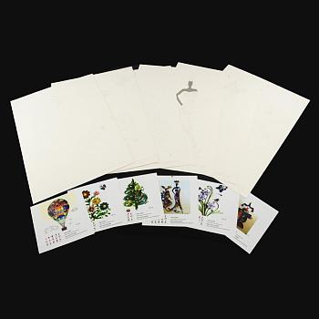 厚紙DIY紙クイリングツール図面サンプルカード  ミックスカラー  290x210mm DIY-R023-14