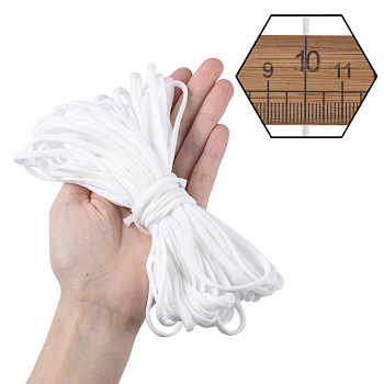 Bande creuse élastique en nylon plat, pour la couverture de la bouche boucle d'oreille cordon élastique, pour l'artisanat de couture bricolage, matériau de couverture buccale jetable, blanc, 4mm