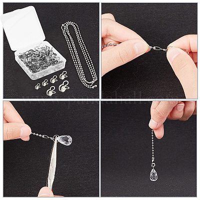 304 Stainless Steel Ball Chain Connectors, Stainless Steel Color, 10x6mm,  Hole: 3mm, Fit for 3.2mm ball chain