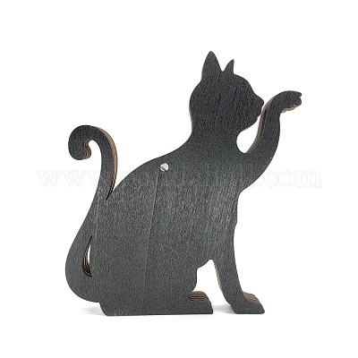 Holzgeschnitzte Katzen-Ausstellungsdekorationen&nbsp;PW-WGB8703-01-1
