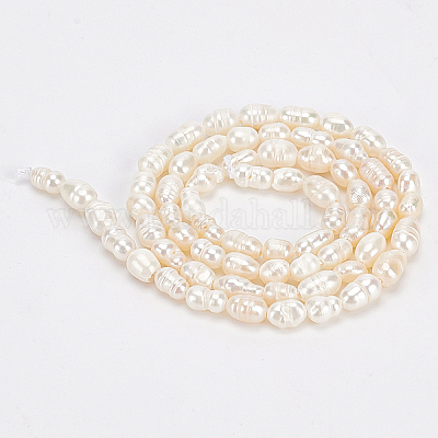 NBEADS 2 fili 49pz/filo di Perle D'Acqua Dolce Coltivate Naturali, 4~5mm Perle  D'Acqua Dolce Ovali Naturali per Artigianato Fai Da Te Che Fanno Gioielli  Bracciali Collane Orecchini, Riso, Bianco Crema : 