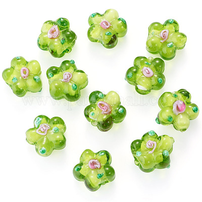 Perle di lampwork fatte a mano da 10 pz&nbsp;LAMP-TADJ0001-01H-1
