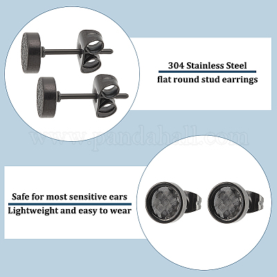 2 Paia Di Orecchini A Sfera In Acciaio Inox | Misure 3mm E 4mm | Lucidati, Ipoallergenici, Senza Nichel | Gioielli Unisex Per Uomo E Donna