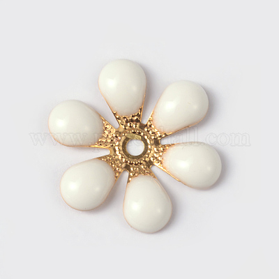 Blumen Messing Emaille-Perlen&nbsp;LS-KK-K114-C01-G-1