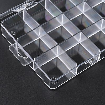 18 caja de almacenamiento de cuentas de plástico con rejilla&nbsp;CON-D015-01-1