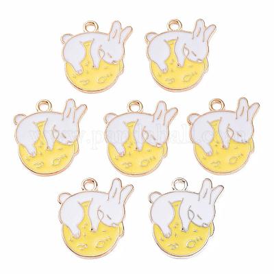 Wholesale Alloy Sleeping Bunny Pendants 