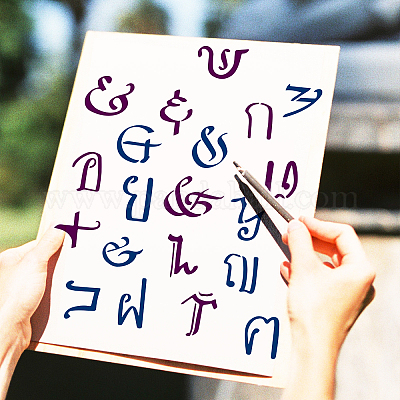 24 Hexen-Schablonen Set Mit Pinsel - Magische Motive Für Deine DIY-Projekte