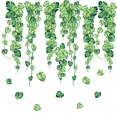 Superdant vert monstera vignes sticker mural plantes suspendues