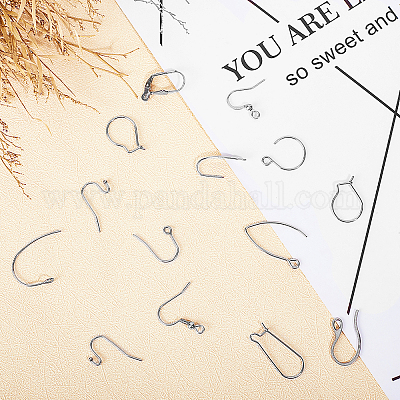 304 Stainless Steel Earring Hooks, Ear Wire, Stainless Steel Color,  30x18x0.8mm, Hole: 2.5mm 