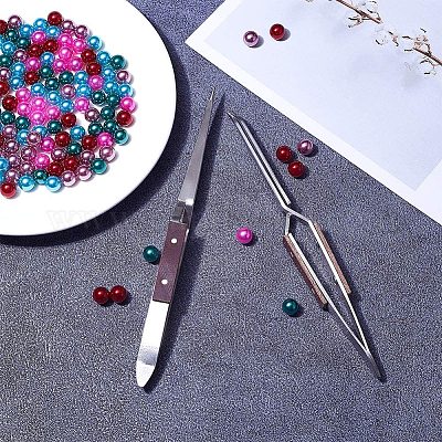 6.3 Inch 16cm Stainless Steel Straight Curved Tweezers Set with