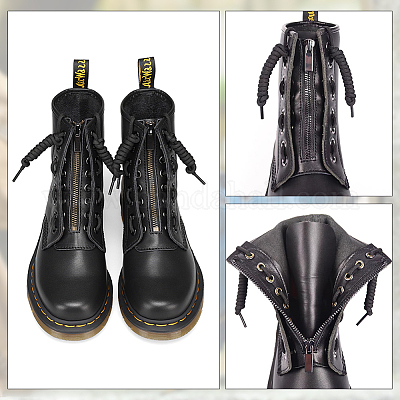Wholesale PU Leather Lace-in Boot Zipper Inserts 
