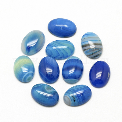 Natürliche gestreifte Achat-Cabochons&nbsp;X-G-R415-13x18-12-1
