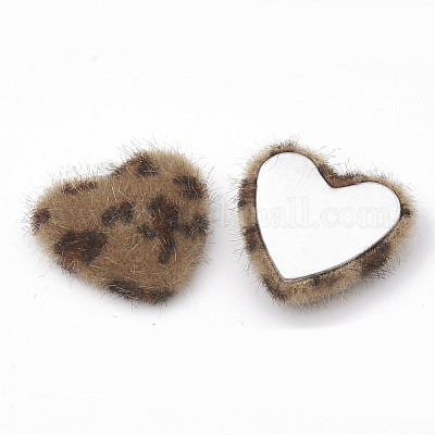 Cabochons mit Nerzimitatbezug&nbsp;WOVE-N006-12B-1