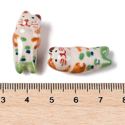 Cuentas de porcelana pintadas a mano&nbsp;PORC-R001-01F-1
