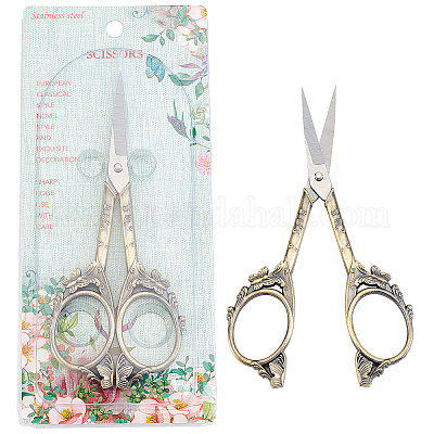 Red Bronze Handle Victorian Embroidery Scissors