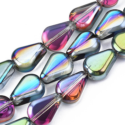 Chapelets de perles en verre électroplaqué&nbsp;EGLA-N008-006-1