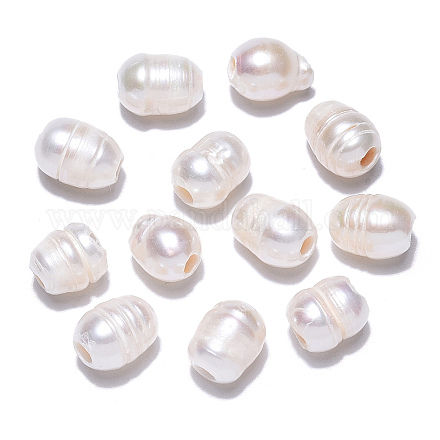 Perlas naturales abalorios de agua dulce cultivadas PEAR-N020-07E-1