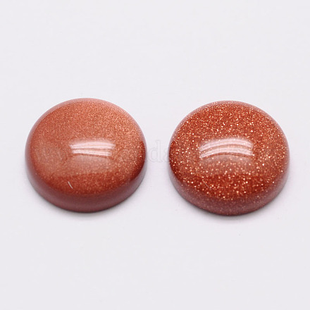 Half Round/Dome Synthetic Goldstone Cabochons G-K019-16mm-06-1