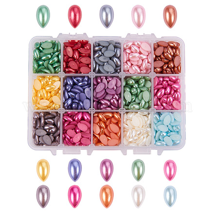 Cabujones de perlas de imitación de plástico ABS MACR-PH0001-03-1