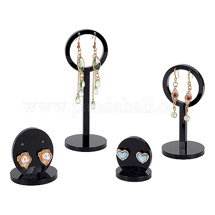 AHADERMAKER 2 Sets 2 Styles Acrylic Earring Display Stand Sets EDIS-GA0001-05A-1