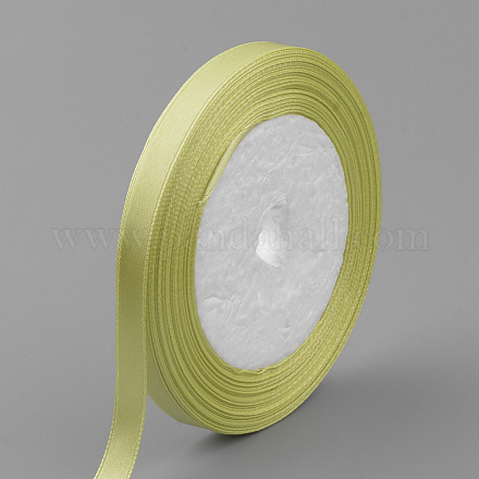 高密度の片面サテンリボン  チロリアンテープ  黄緑  3/8インチ（9~10mm）  約25ヤード/ロール  約10ロール/グループ SRIB-Q009-10mm-182-1