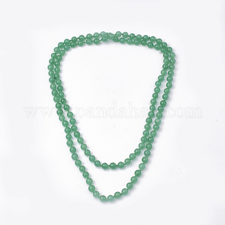 Collane a fili multipli con perline in avventurina verde naturale NJEW-S408-09-1