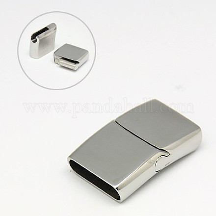 304 Stainless Steel Magnetic Clasps with Glue-in Ends STAS-I011-10-1