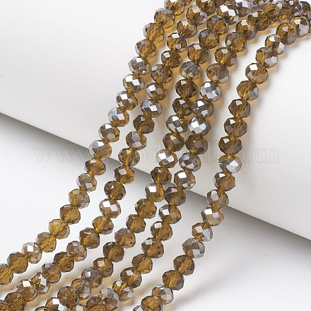 Electroplate Transparent Glass Beads Strands EGLA-A034-T4mm-E16-1
