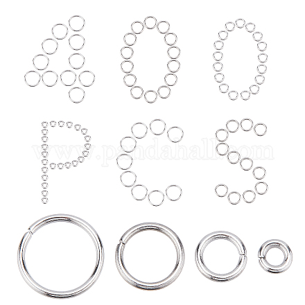 SUNNYCLUE 1 Box 400PCS 304 Stainless Steel Thick Strong Jump Rings Silver Metal Rings Craft Polished Smooth Connector Jump Rings for Jewelry Making Charms DIY Keychain Necklace Bracelet Accessories STAS-SC0001-19-1