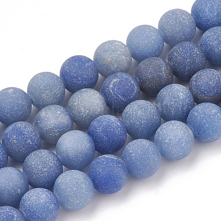 Chapelets de perles en aventurine bleue naturelle G-T106-207-1