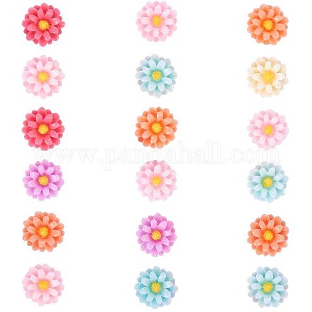 PandaHall 100pcs Flower Rose Cabochons Resin Flower Slime Charms Mixed Color Flatback Cabochons Hair & Costume Accessories Ornaments for DIY Scrapbooking Craft Decoration RESI-PH0001-04-1