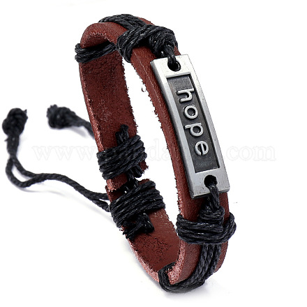 Verstellbare Armbänder aus Rindsleder für Männer BJEW-PW0001-08A-1
