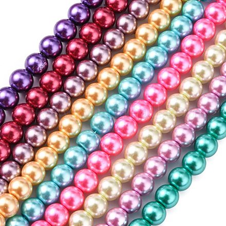 Chapelets de perles en verre nacré HYC004-1