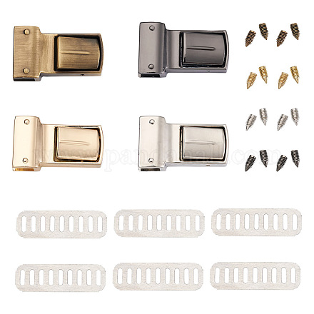 Givenny-EU 8 Sets 4 Colors Zinc Alloy Bag Twist Lock Clasps FIND-GN0001-12-1