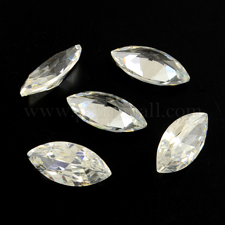 Cubic Zirconia Pointed Back Cabochons X-ZIRC-R009-10x5-02-1