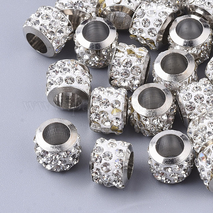 Perles européen avec strass en argile polymère RB-S055-18A-P-1